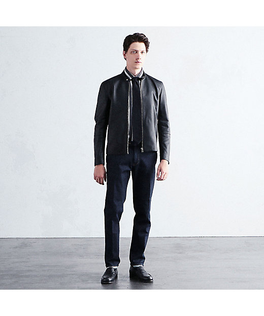 別注】DENIM×TOMORROWLAND ラムレザー シングル