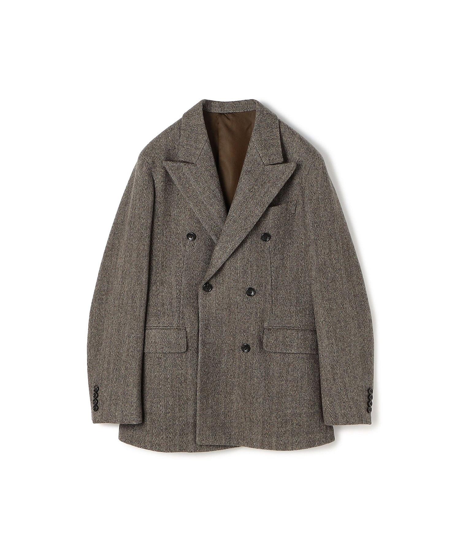ウール ヘリンボーン ダブルブレステッド6Bジャケット