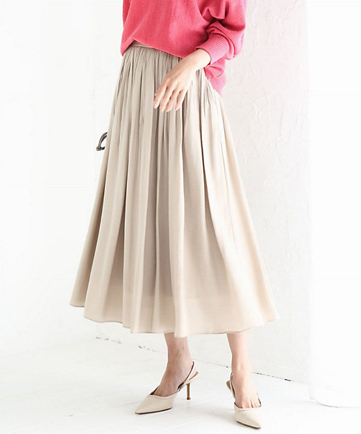 サテンプリーツスカート／UVカット／洗える | MK MICHEL KLEIN
