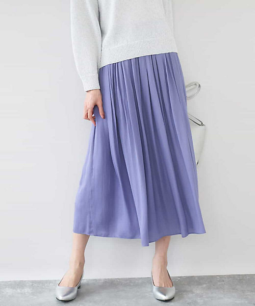 サテンプリーツスカート／UVカット／洗える | MK MICHEL KLEIN