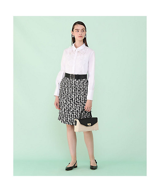 セットアップ対応商品】モノトーンチェックツイードミニ スカート