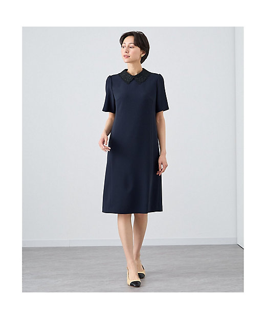 ストレッチクロス衿付きワンピース | ANAYI/アナイ | 三越伊勢丹