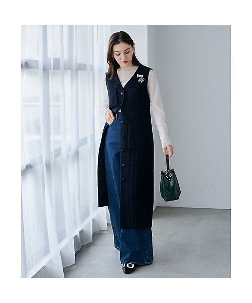 セットアップ対応商品】インターツイード4ポケットジレ ワンピース