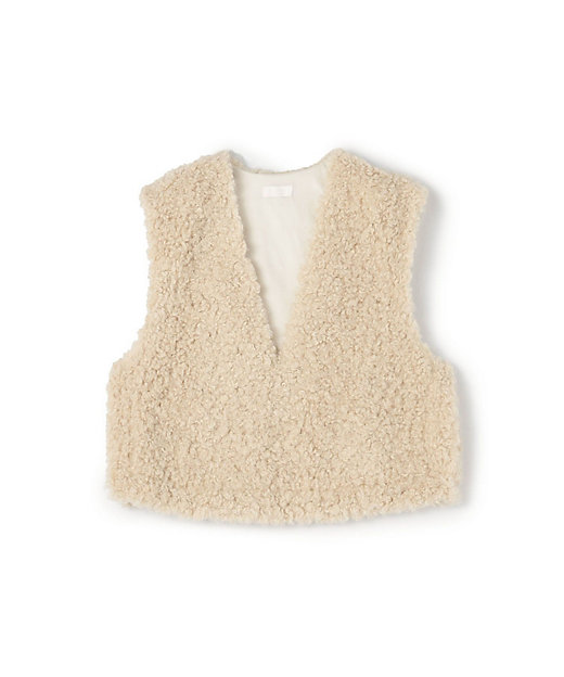 ミックスファー Vネックベスト | maison TOMORROWLAND/メゾン