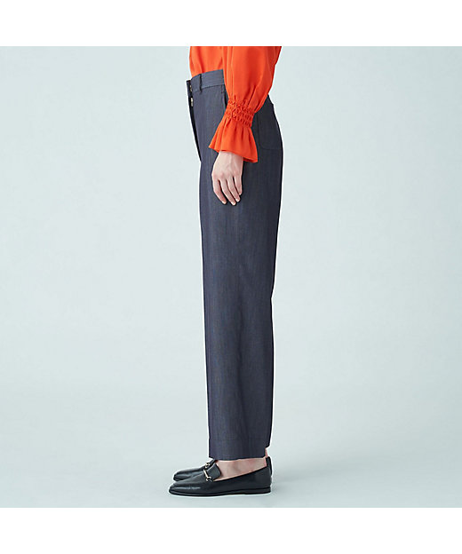 セルロースデニム セミワイドパンツ | maison TOMORROWLAND/メゾン