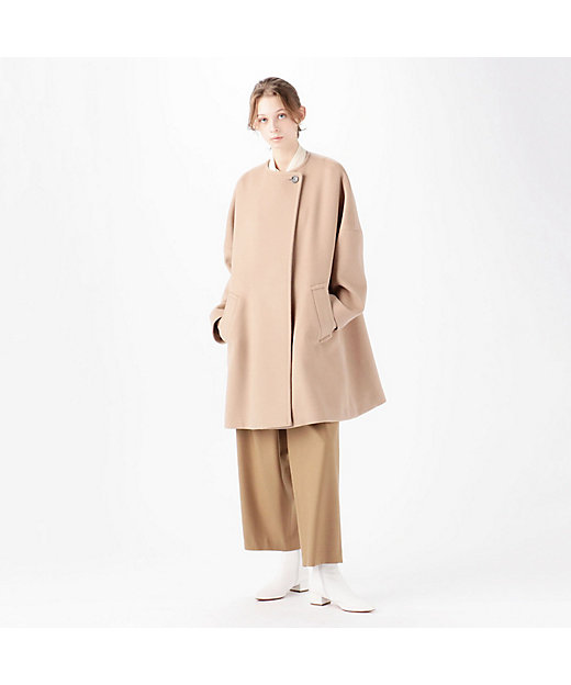 ウールダブルフェイス ノーカラーコート | maison TOMORROWLAND/メゾン