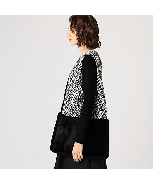 モノトーンロービング ファーペプラムジレ | maison TOMORROWLAND