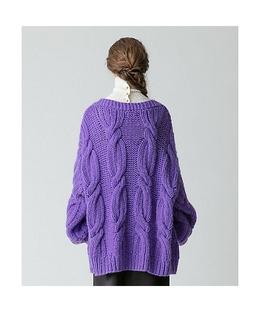 ビッグケーブルハンドニットカーディガン | allureville (Women