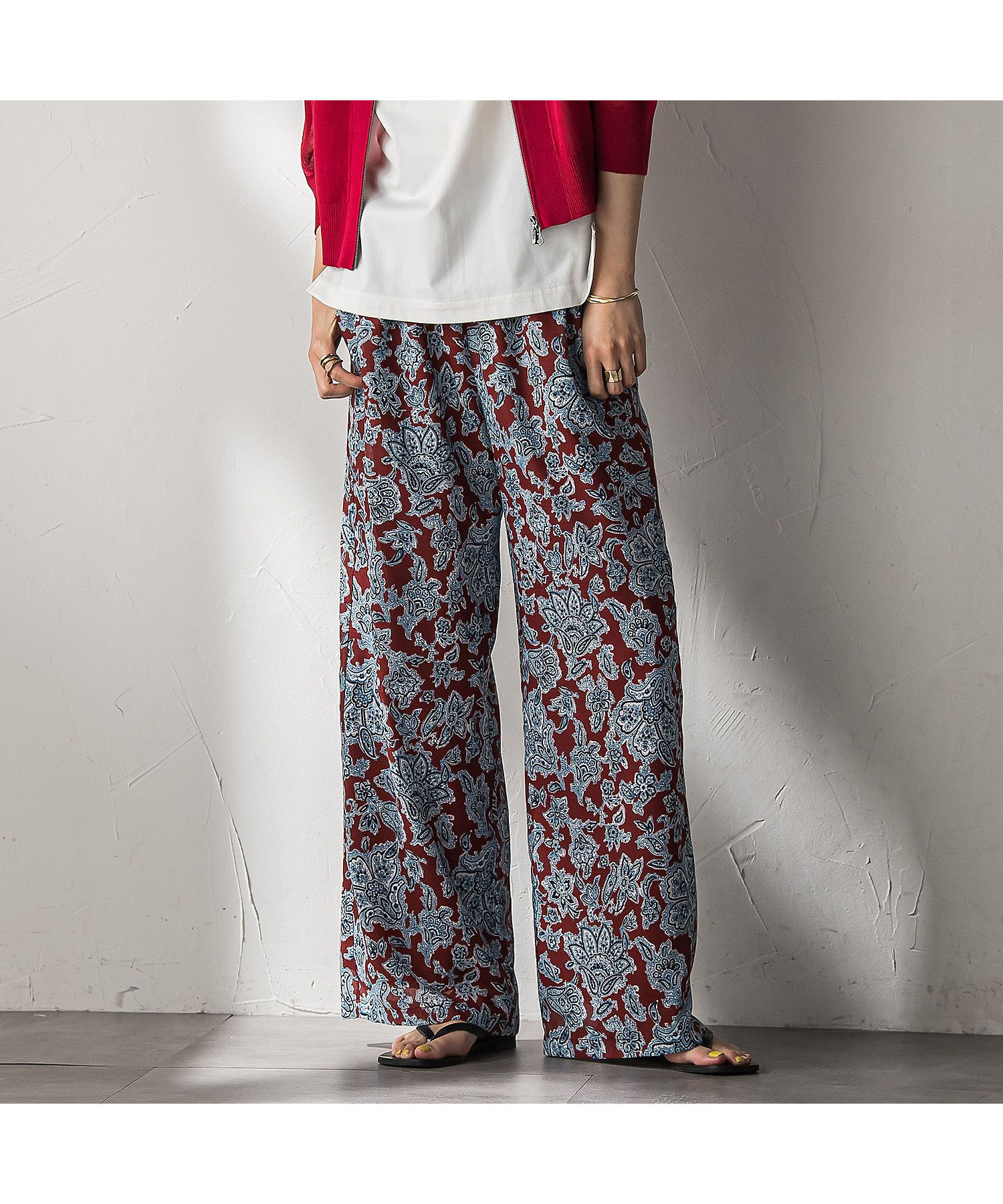 ペイズリー柄イージーワイドパンツ≪洗濯機で洗える≫ | MAYSON GREY