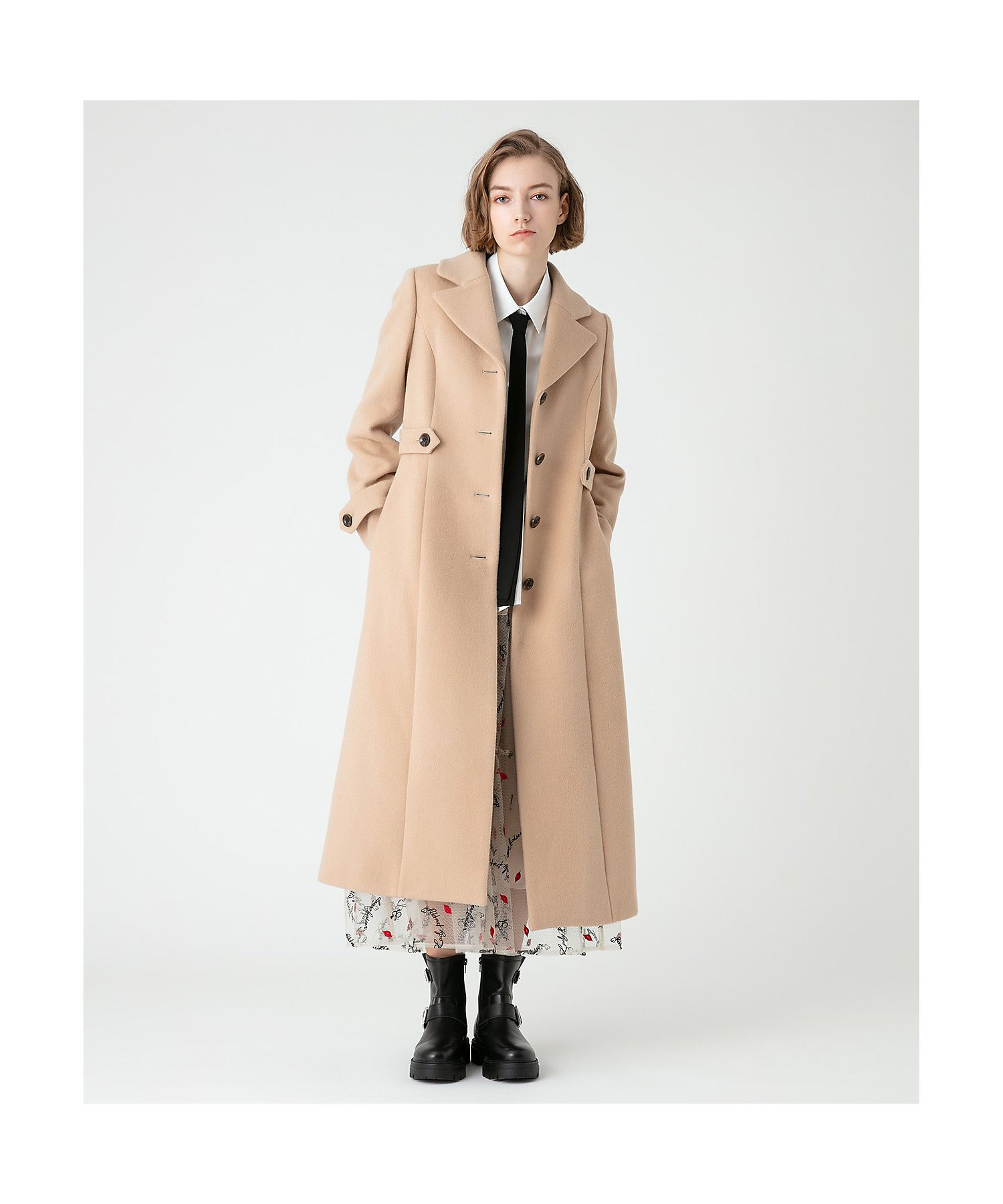 LOULOU WILLOUGHBY】ダブルビーバーロングコート