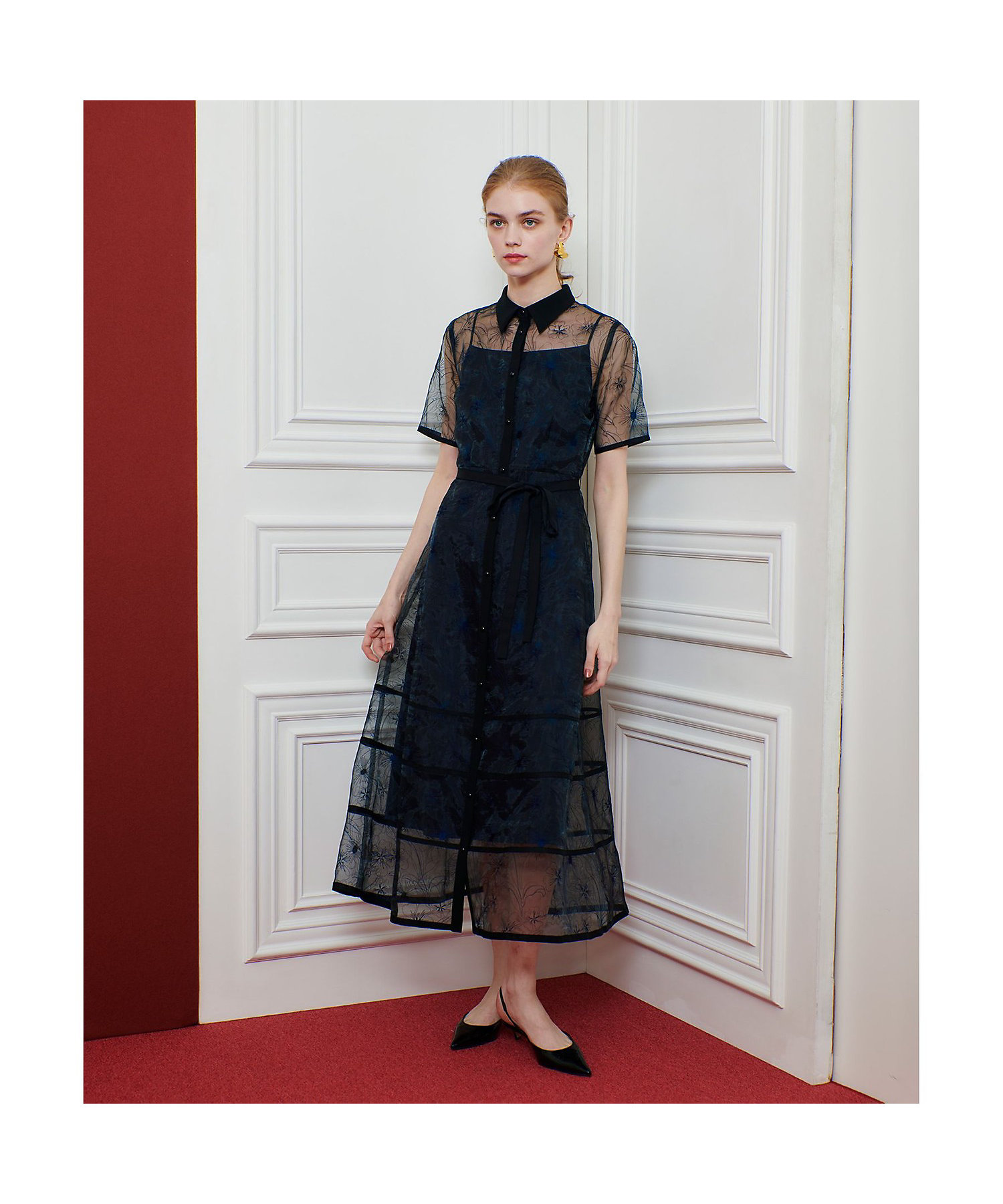 LOULOU WILLOUGHBY】オーガンジーフラワー刺繍