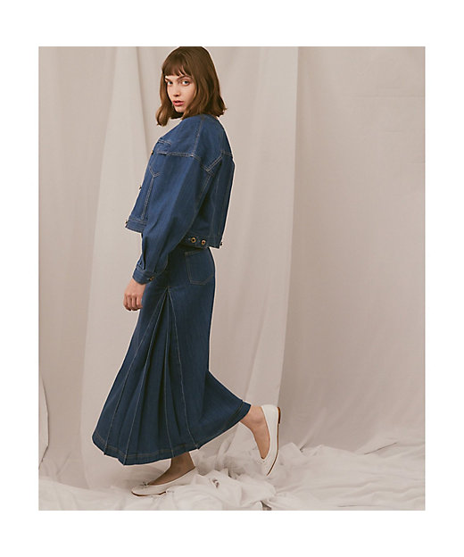 LOULOU WILLOUGHBY】サイドタックロングデニム