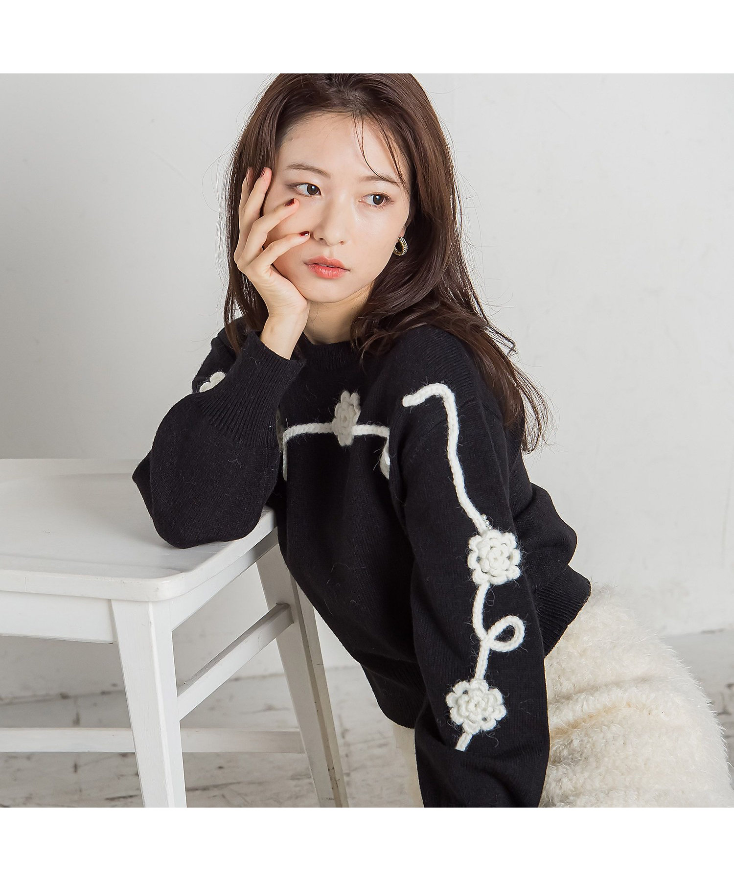 90s エクアドル ニット ヴィンテージ ハート柄 花 バーズアイ 90s