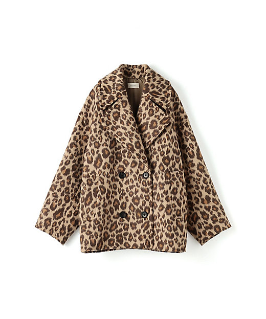 レオパードジャカードシャギー ビックカラーコート | maison