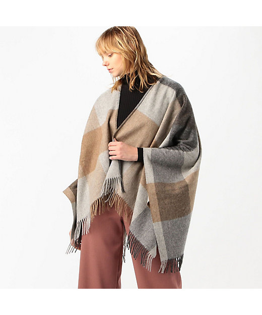 Bronte ウールチェック ポンチョ | maison TOMORROWLAND/メゾン