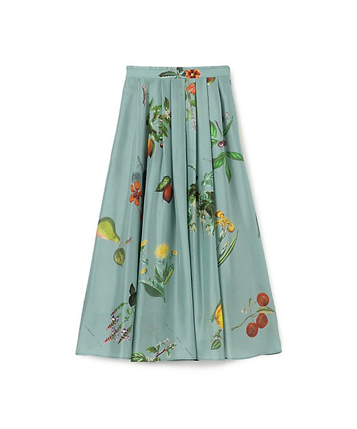 シルク Green Showerプリント フレアスカート | CABaN