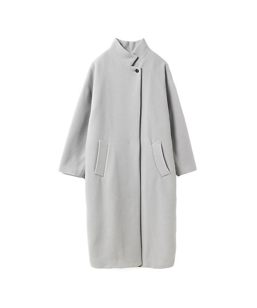 mizuiro ind ウールブレンドスタンドカラーコート | mizuiro