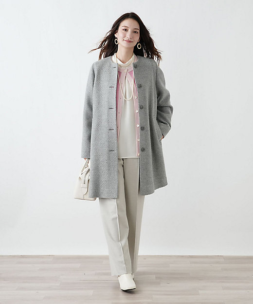 カシミヤノーカラーコート【25年11月カタログ】 | Leilian (Women