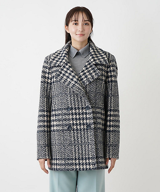 チェック柄ダブルハーフコート【CINZIA ROCCA】 | Leilian