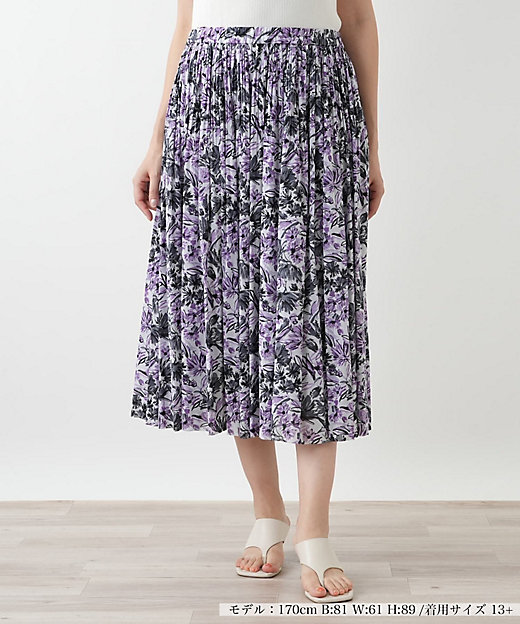 ウォッシャブル】花柄プリーツスカート | Leilian plus house (Women