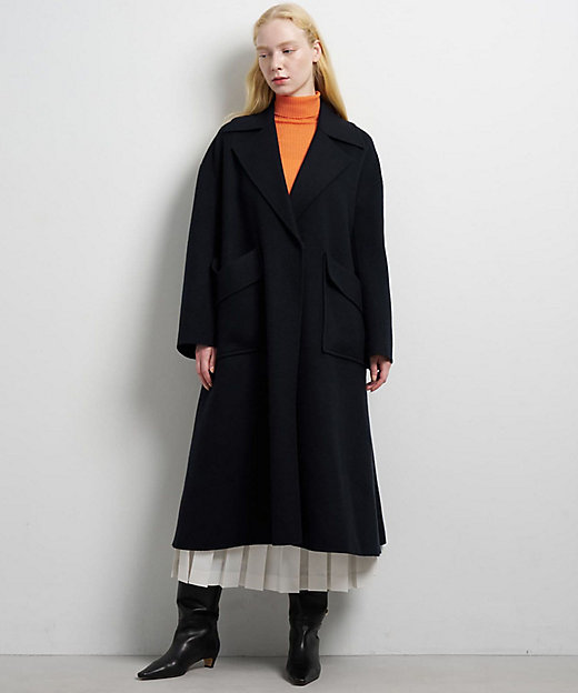 SUPER140 ウールリバーフレアコート | LANVIN en Bleu (Women