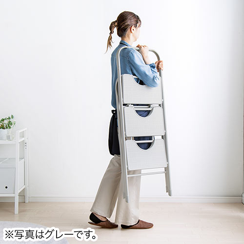 踏み台 折りたたみ式 3段 ステップ台 ブラック YK-KYA3【イス王国】