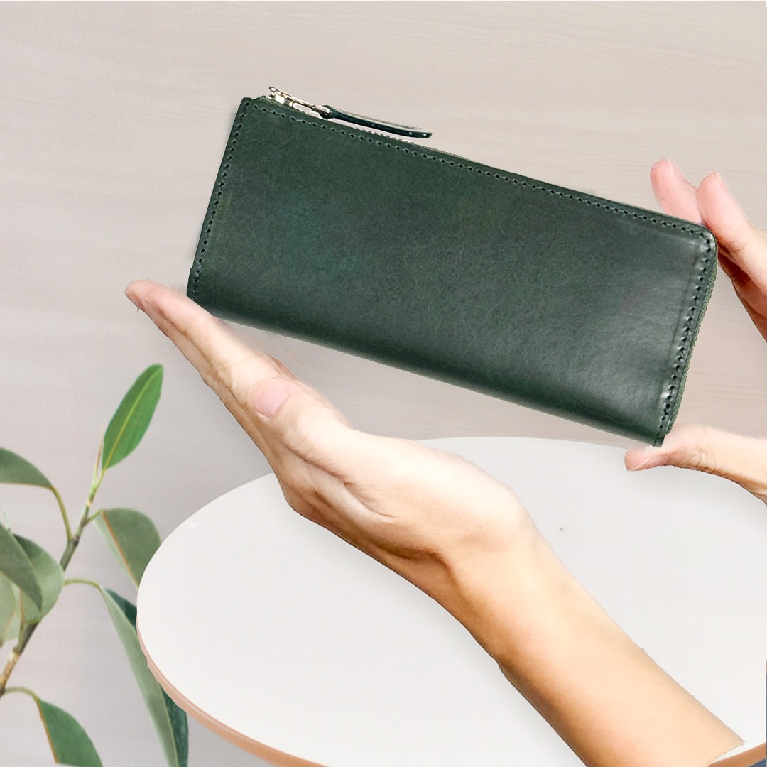 ITOSHIO | 財布 | 本ヌメ革ミニ長財布【FITY-Zip】グリーン | Fashion