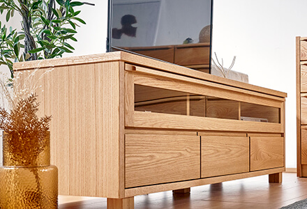 大川家具】テレビボード 153cm幅 アレン ウォールナット/レッドオーク