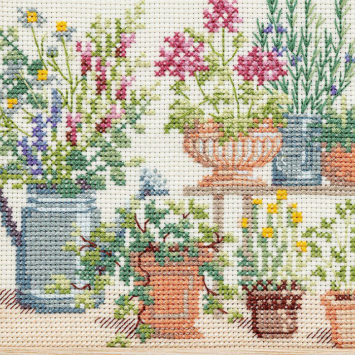 クロスステッチフレーム＜ハーブのひととき＞ | リバティ 生地、編み物