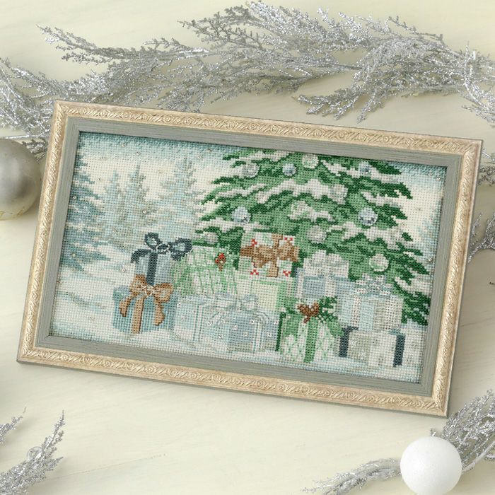 クロスステッチフレーム＜クリスマスベルのアレンジ＞ | リバティ 生地