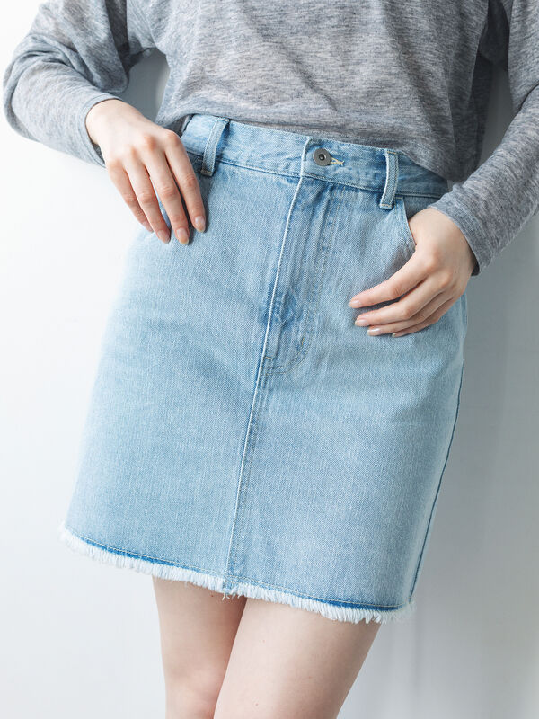 セール】 デニムミニスカート（サックスブルー/ブルー/ボトムス