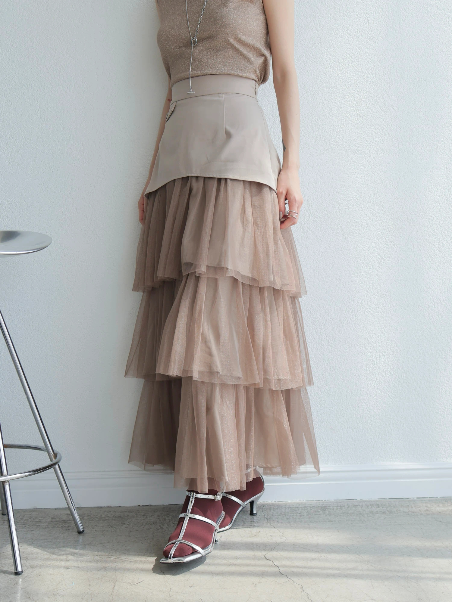 LADYMADE（レディメイド）｜ ラメチュールフリルティアードスカート