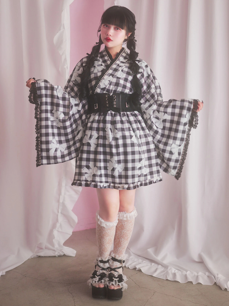 Bemqinギンガムリボン浴衣ワンピース - Ank Rouge(アンクルージュ)の