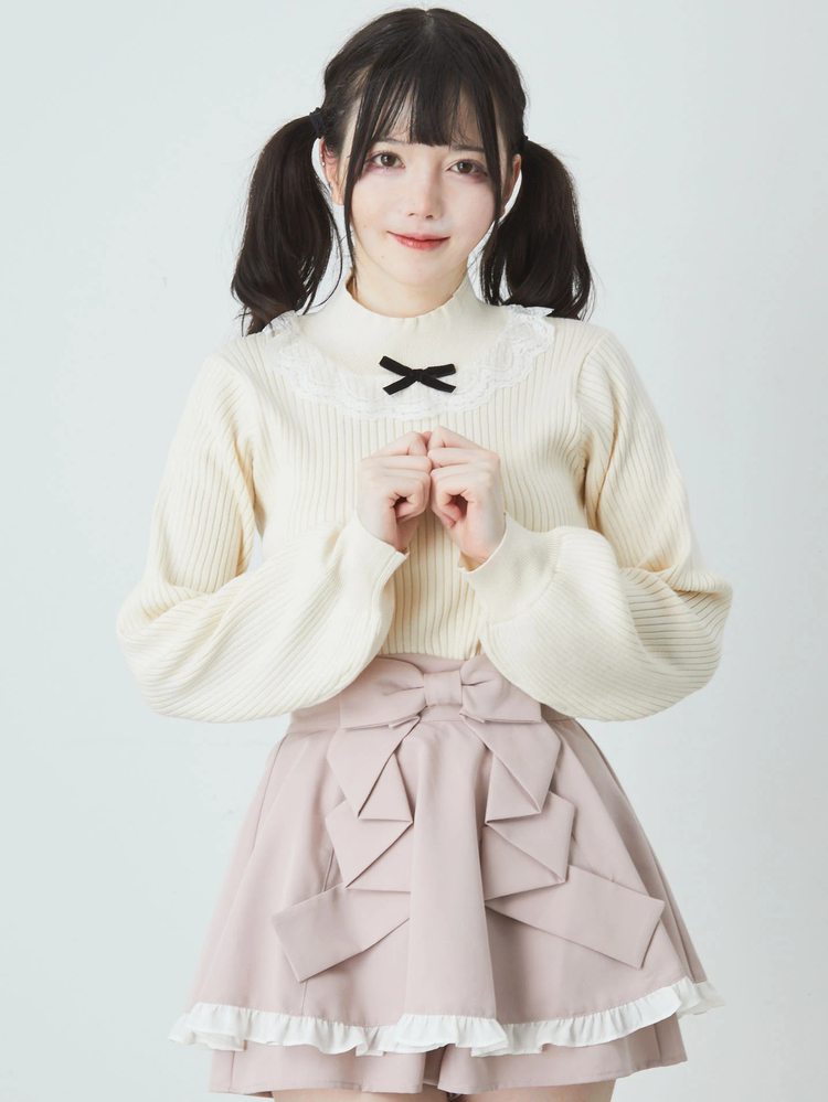 レースリボンニットTOPS - Ank Rouge(アンクルージュ)のニット