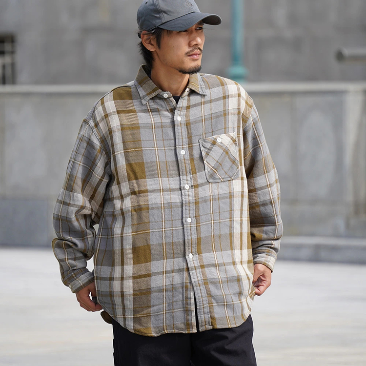 ザノースフェイスパープルレーベル]フランネルプレイドフィールド