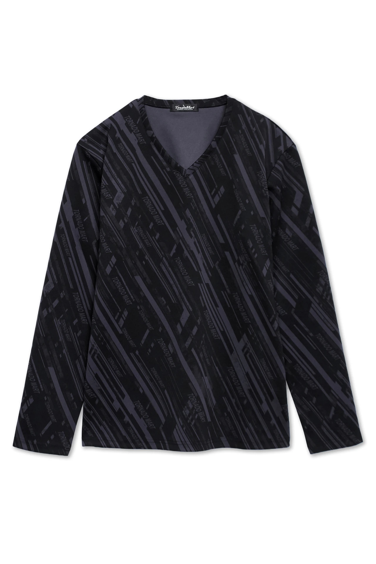 TORNADO MART∴TMロゴストライプVネックカットソー / TORNADO MART