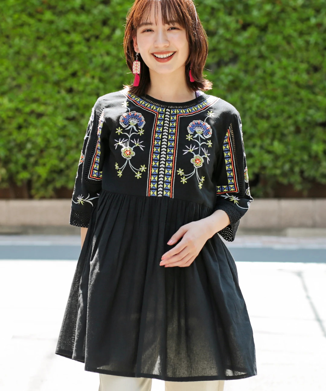 ボタニカル刺繍チュニック / チュニック | エスニックファッション