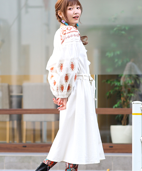 Amina ボヘリゾ刺繍ワンピース【WEB限定】 / ワンピース | エスニック