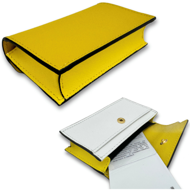 マルニ レザー バイカラーカードケース(名刺入れ） 黄色×白 MARNI