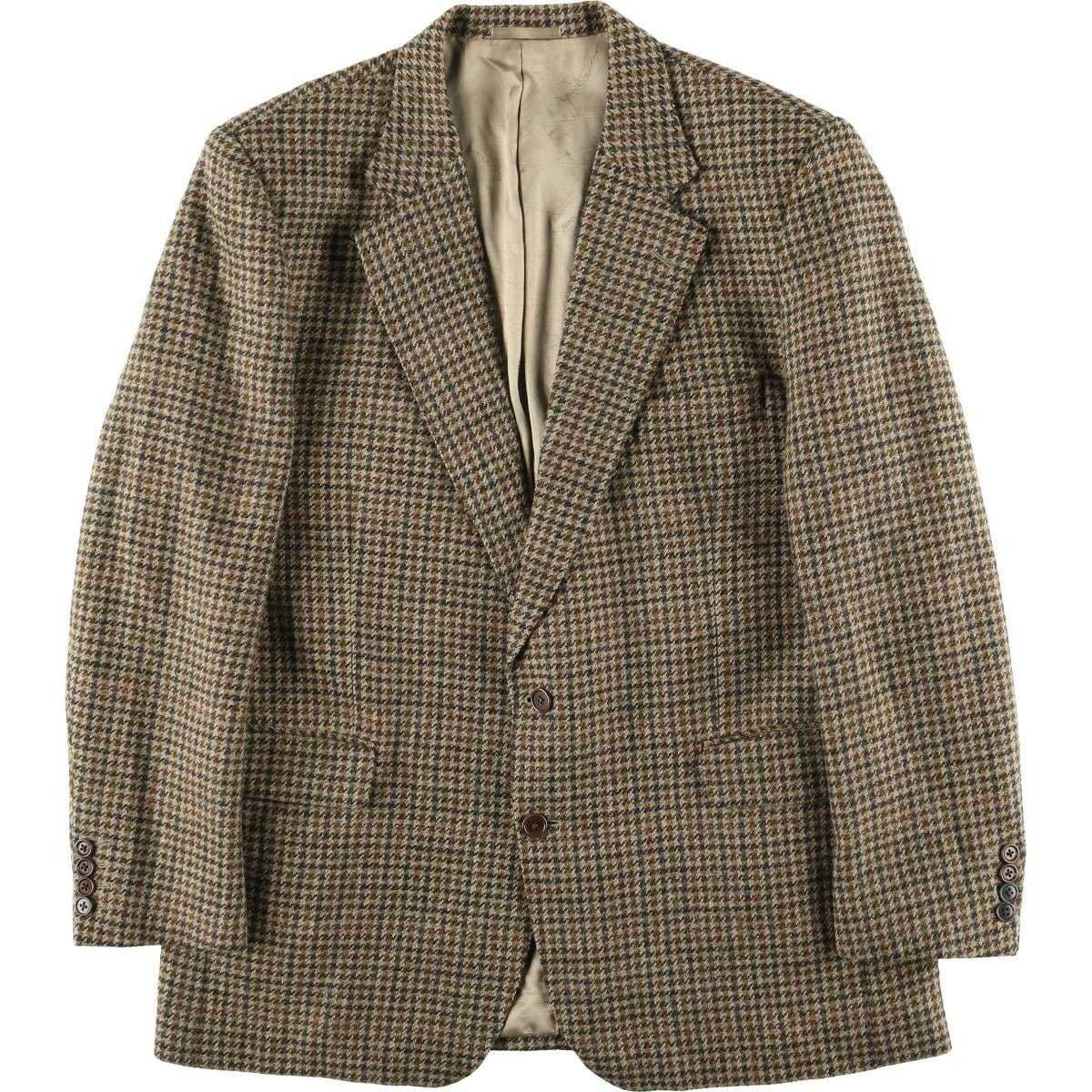 古着 アクアスキュータム Aquascutum チェック柄 ウールテーラード