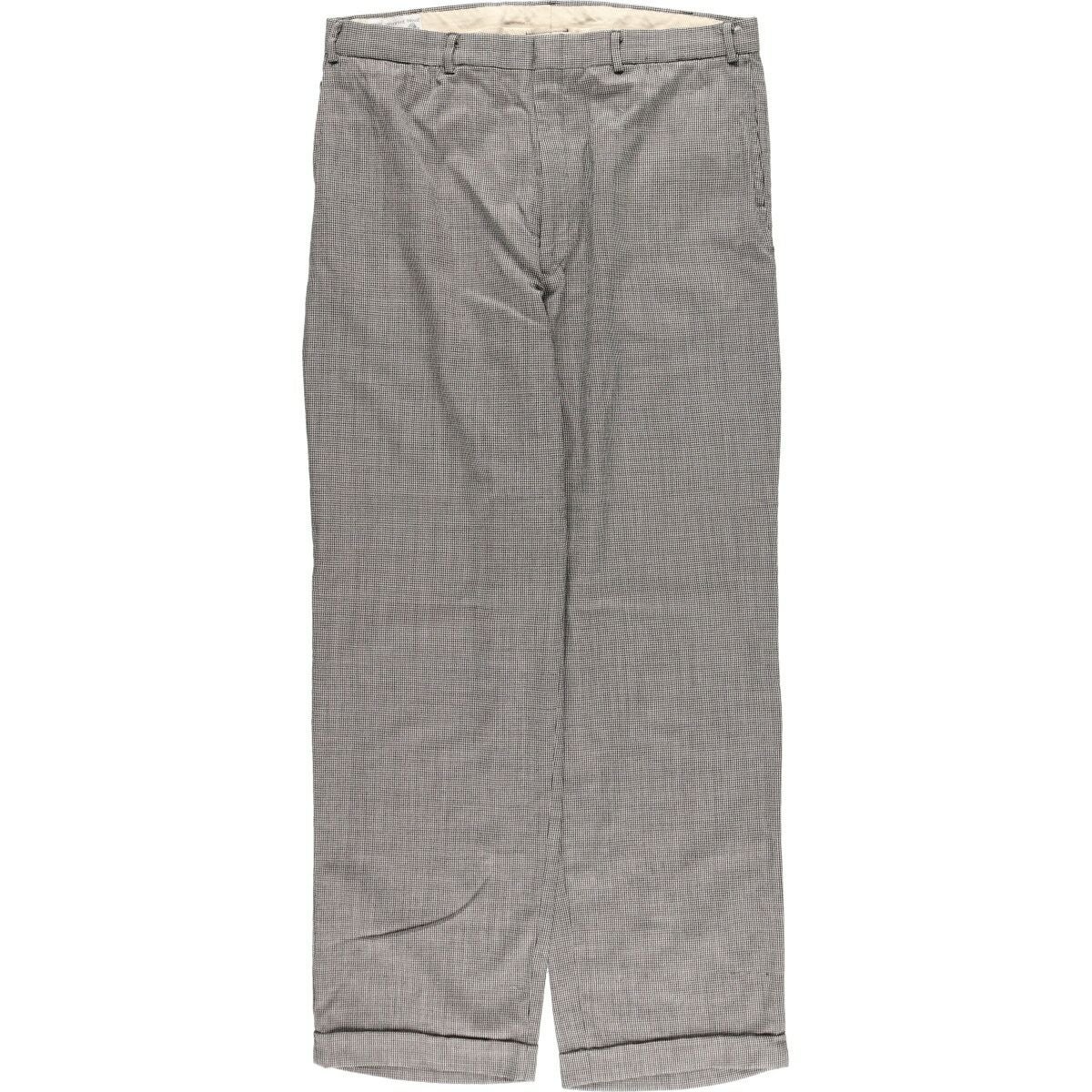 古着 ～90年代 WRINKLE RESISTANT 千鳥格子柄 ウールパンツ スラックス