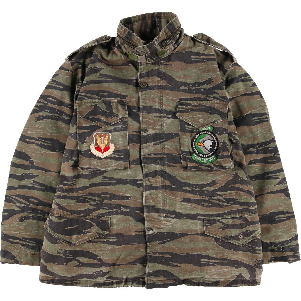 古着 民間品 アルファ ALPHA M-65タイプ 迷彩柄 タイガーストライプ