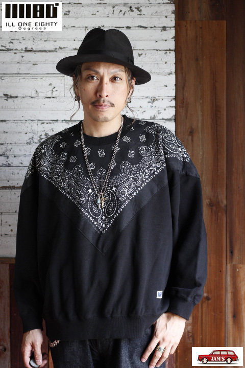 ILL180°」×「KOTSUBO」VINTAGE BANDANA SWEAT SHIRT LOOSE FIT イル