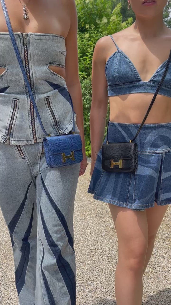 Hermes Constance Micro Black Lizard Gold Hardware - Rare • | JANEFINDS