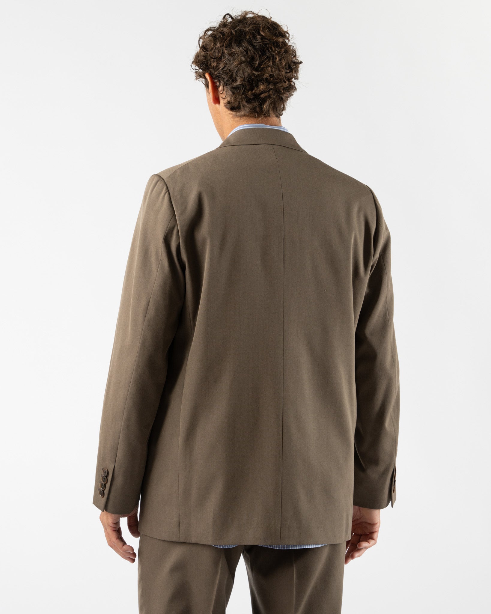 Auralee Light Wool Max Gabardine Jacket in Top Brown Curated at