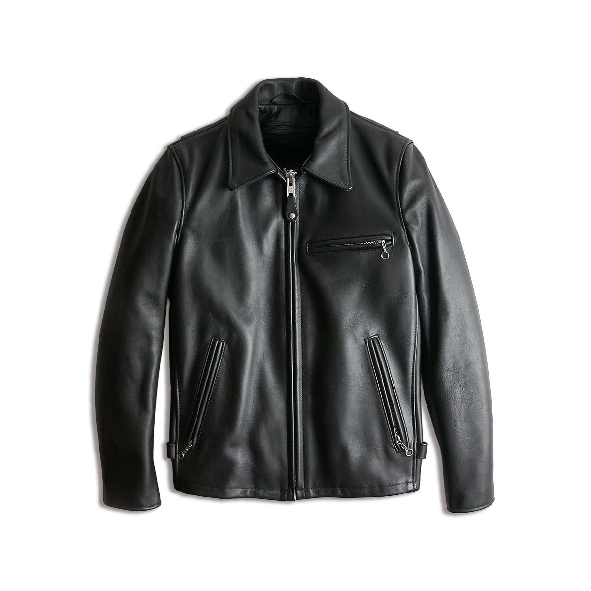 ショット SCHOTT 643 当店別注 襟付き シングルライダース ブラック