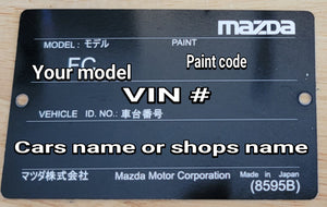 VIN PLATE – JDL Manufacturing