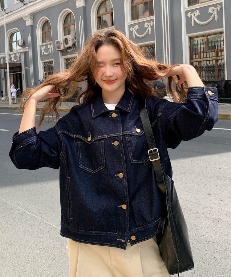 イエローステッチリラックスデニムジャケット – jemiremi（ジェミレミ）