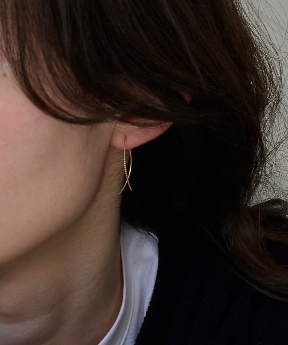 Phoebe/フィービィー】【K10】クロスラインアメリカンピアス – JEWEL