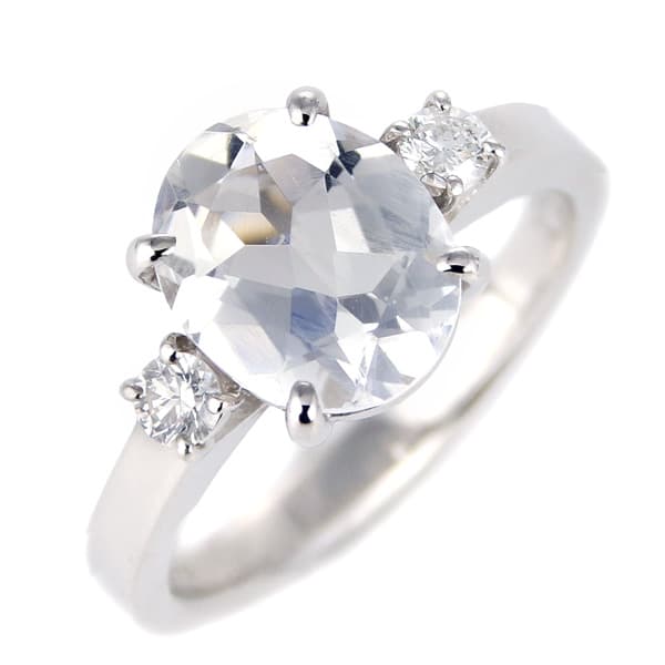 ムーンストーン ダイヤモンド リング レディース プラチナ 6月 誕生石